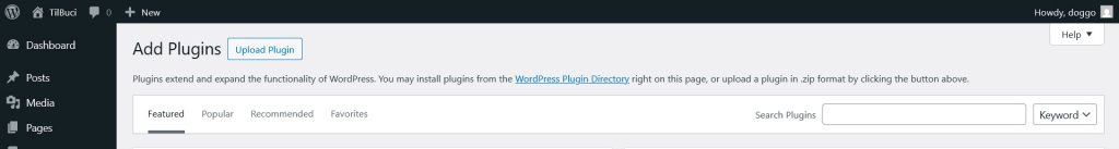 Go to "Add Plugin" and click "Upload Plugin".