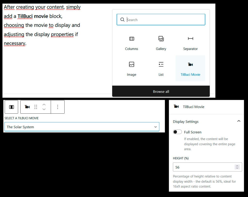 Instructions for adding a block.
